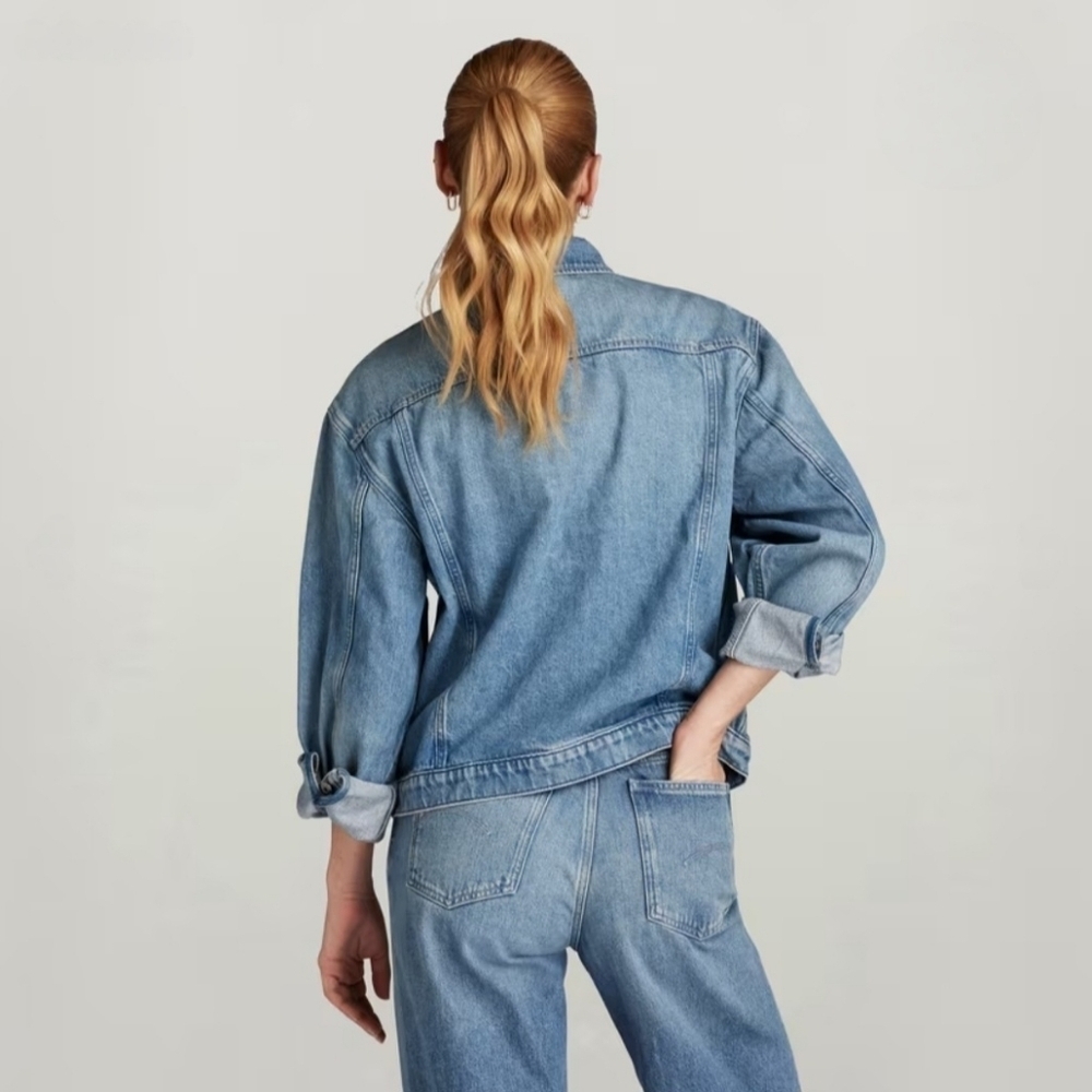 NWT! G-Star Raw, Oversized Jacket, Bright Valiant Denim,Sun Faded Air Force Blue - Picture 3 of 7